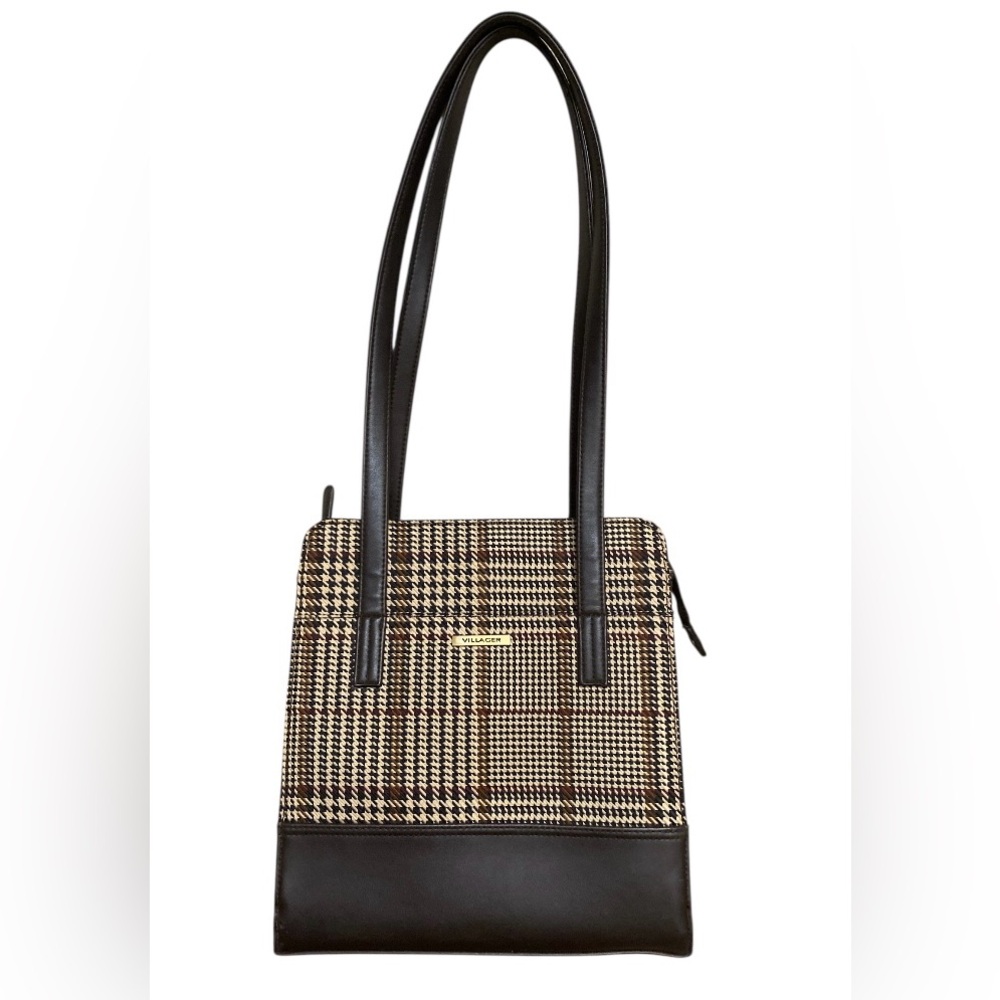 Vintage Villager a Liz Claiborne Shoulder bag in houndstooth Plaid pattern